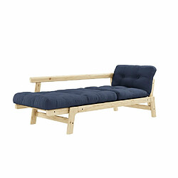 Avis Inside 75 Banquette convertible futon STEP pin massif coloris marine couchage 70*200 cm.