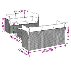 Avis vidaXL Salon de jardin avec coussins 7 pcs beige résine tressée