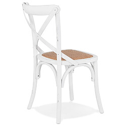 Acheter Alterego Chaise de cuisine rétro 'CHABLY' en bois blanc