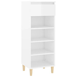 vidaXL Armoire à chaussures Blanc brillant 40x36x105cm Bois ingénierie