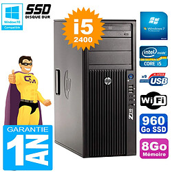 PC HP WorkStation Z210 Tour Core i5-2400 RAM 8Go SSD 960Go Graveur DVD Wifi W7 - Occasion