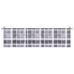 Acheter Maison Chic Coussin Confort | pouf | Coussin de banc de jardin motif à carreaux gris 180x50x3 cm -GKD79390