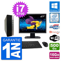 PC HP 600 G3 SFF Ecran 27" Intel i7-6700 RAM 16Go Disque 500Go Windows 10 Wifi · Occasion 