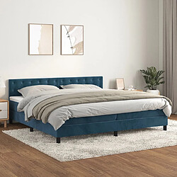 vidaXL Sommier à lattes de lit et matelas Bleu foncé 200x200cm Velours