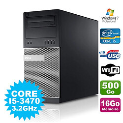 PC Tour Dell Optiplex 7010 Core I5-3470 3.2Ghz 16Go Disque 500Go DVD WIFI Win 7 · Occasion 