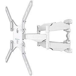 ONKRON Support Mural TV Blanc pour 37" - 70" TV, Bras Articulé TV Mural Poids de 36,4 kg - Accroche Murale TV VESA 100x100 - 400x400/Support Television Mural Pivotant Inclinable Orientable M5-W Blanc 