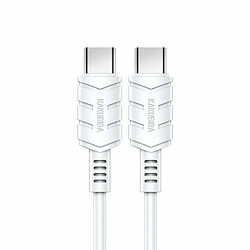 iKaku KSC-716 Type-C vers Type-C PD60W câble de données de charge rapide 2m Blanc