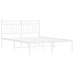 Acheter Maison Chic Lit adulte - Cadre de lit métal avec tête de lit pour chambre blanc 140x190 cm -MN35875