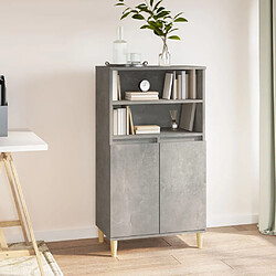 Maison Chic Buffet,Meuble de Rangement,commode pour salon,Cuisine Gris béton 60x36x110 cm Bois d'ingénierie -MN82960