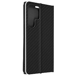 Avizar Étui pour Samsung S23 Ultra avec Porte-carte Design Carbone Noir et Argent