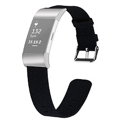 Wewoo Bracelet pour montre connectée FITBIT Charge 2 de en toile avec toiletaille L Noir 