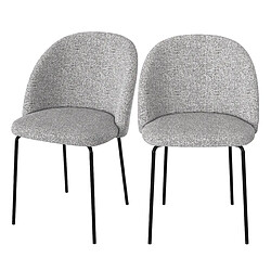 Rendez Vous Deco Chaise Karl en tissu chiné gris clair (lot de 2) 