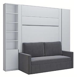 Inside 75 Composition lit escamotable 140 blanc mat DJUKE SOFA canapé gris 2 colonnes 