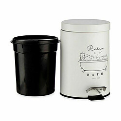 Avis Berilo Poubelle à pédale Relax Bath Blanc Noir Acier Plastique 3 L (6 Unités)