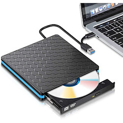 Lecteur DVD externe, lecteur CD USB 3.0 Type C, lecteur DVD double port, graveur optique portable, transfert de données haute vitesse 