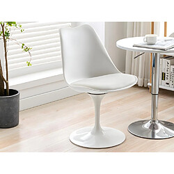 Vente-Unique Lot de 2 chaises en polypropylène, tissu et métal - Blanc - XAFY