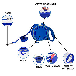 Avis Universal Ceinture polyvalente pour chiens de compagnie avec bouteille d'eau intégrée, bol, sac à déchets, distributeur 3 en 1 rétractable