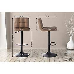 Non Lot de 4 tabourets de bar Feni velours