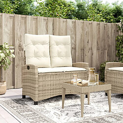 Maison Chic Banc inclinable de jardin avec coussins| Banc d'extérieur beige résine tressée -GKD34510