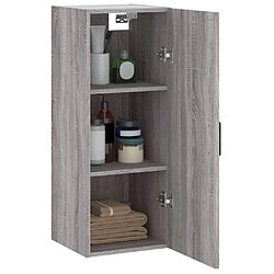 Maison Chic Armoire murale,Meuble de Rangement pour salon,cuisine sonoma gris 34,5x34x90 cm -MN98920 pas cher