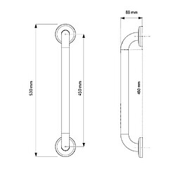 Akw BARRE INOX POLI DN32 450MM