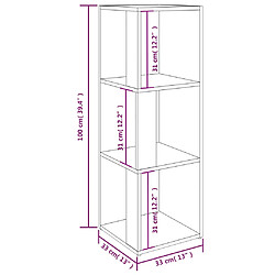 vidaXL Armoire d'angle Noir 33x33x100 cm Bois d'ingénierie pas cher