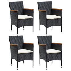 Maison Chic Lot de 4 Chaises de salle à manger de jardin - Fauteuil d'extérieur Résine tressée Noir -MN52125