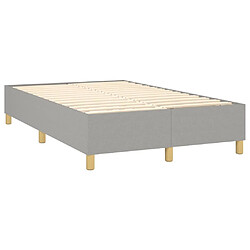 Sommier à lattes et matelas LED,Cadre à lattes de lit pour Adulte Gris clair 120x200 cm Tissu -MN73047 pas cher