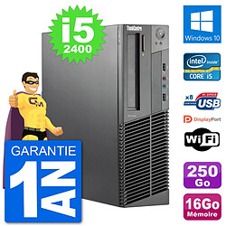 PC Lenovo M92p SFF Intel i5-2400 RAM 16Go Disque Dur 250Go Windows 10 Wifi - Occasion