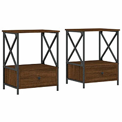 Maison Chic Lot de 2 Tables de chevet,Table de nuit,Table d'appoint pour salon chêne marron 50x41x65 cm bois ingénierie -MN34658