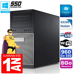 PC Tour DELL 9020 Intel G3220 Ram 8Go Disque 960 Go SSD Graveur DVD Wifi W7 · Occasion 