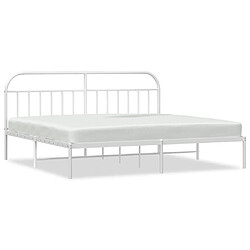 Maison Chic Lit adulte - Cadre de lit métal avec tête de lit,Structure du lit Contemporain pour chambre blanc 200x200 cm -MN43068