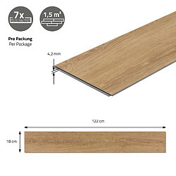 ML-Design Planches de revêtement de sol en vinyle PVC 7,7 m²/35 planches en bois de chêne sable imperméable pas cher