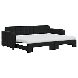 Maison Chic Lit d'appoint | Lit de jour avec lit gigogne | Lit de repos et matelas noir 80x200 cm velours -GKD60562