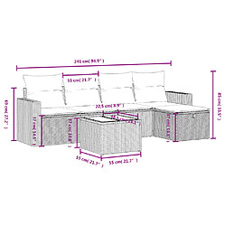 Avis vidaXL Salon de jardin avec coussins 6pcs mélange beige résine tressée