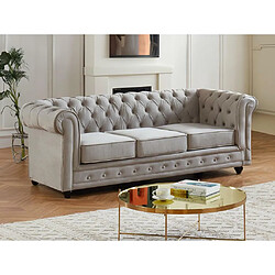 Acheter Vente-Unique Canapé 3 places CHESTERFIELD - Velours gris clair