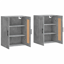 Acheter Maison Chic Lot de 2 Armoires murales,Meuble de Rangement,Armoire Suspendue gris béton bois d'ingénierie -MN32752