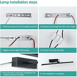 EMKE Lampe à LED pour Miroir Lampe pour Miroir de Salle de Bain 40 cm, Rotation de 200° Lampe pour Miroir Eclairage LED pour Miroir de Salle de Bain 6500K (Noir) pas cher