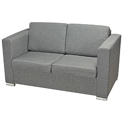 vidaXL Canapé à 2 places Tissu Gris clair