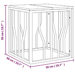 vidaXL Table basse argenté acier inoxydable et bois massif d'acacia pas cher