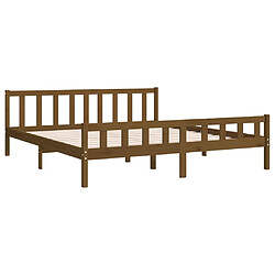 Avis vidaXL Cadre de lit sans matelas marron miel bois massif 200x200 cm