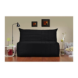 BULTEX Banquette BZ BECCI 3 places - L 142 x P 101 cm - Tissu noir