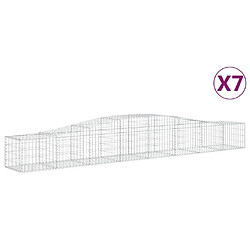 vidaXL Paniers à gabions arqués 7 pcs 400x50x40/60 cm Fer galvanisé