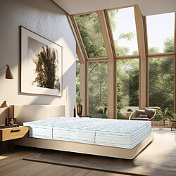 LUXURY LITERIE Matelas 160x200 cm, Powerlux, 24cm, mousse mémoire de forme, ferme, indépendance du couchage, face été/hiver