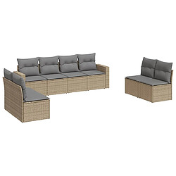 vidaXL Salon de jardin avec coussins 8 pcs beige résine tressée