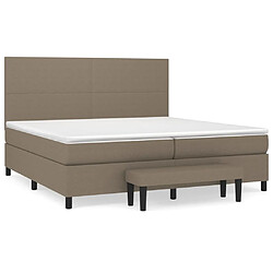 vidaXL Sommier à lattes de lit avec matelas Taupe 200x200 cm Tissu