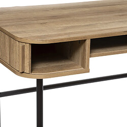 Avis Pegane Bureau en bois MDF naturel et acier coloris noir - Longueur 105 x Profondeur 60 x Hauteur 75,1 cm