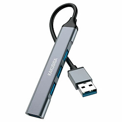 iKaku KSC-751 KUOFENG Hub 4in1 Convertisseur Ternish (USB vers USB3.0 + USB2.0 x3) Gris 