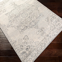 Surya LOLA - Tapis vintage, Gris argenté, Gris moyen et Crème - 130x180cm pas cher