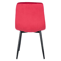 Decoshop26 Lot de 4 chaises de salle à manger style moderne et confortable en velours rouge et métal noir 10_0001790 pas cher